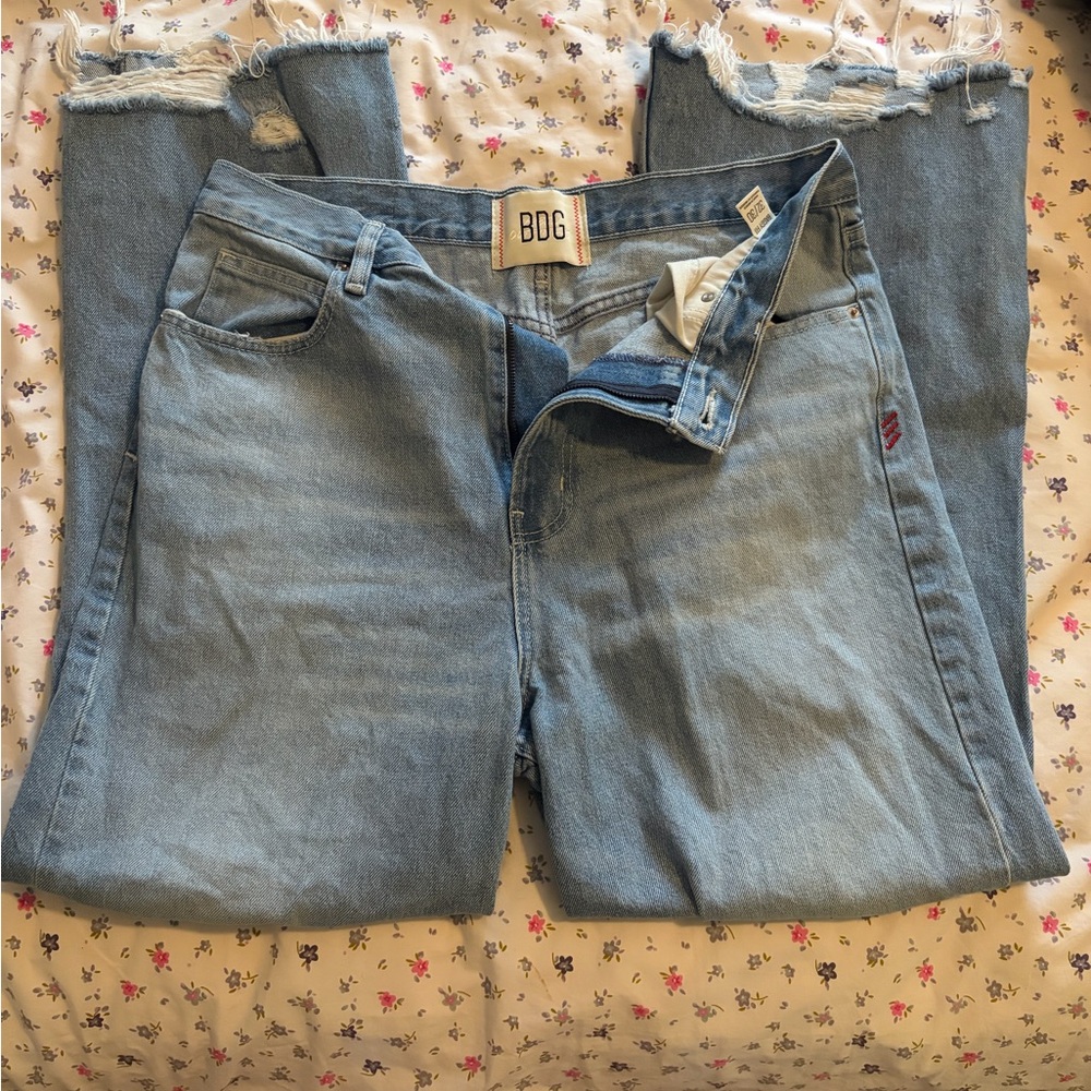 BDG Light Blue Cropped Distressed Women's Jeans